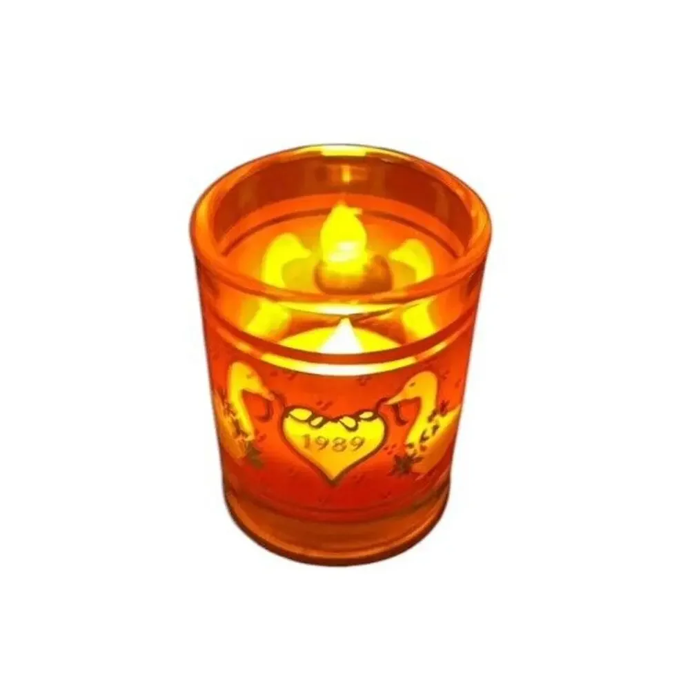 VTG Geese‎ Christmas Candle Holder Tea Light Votive Bow Hallmark 1989 Country